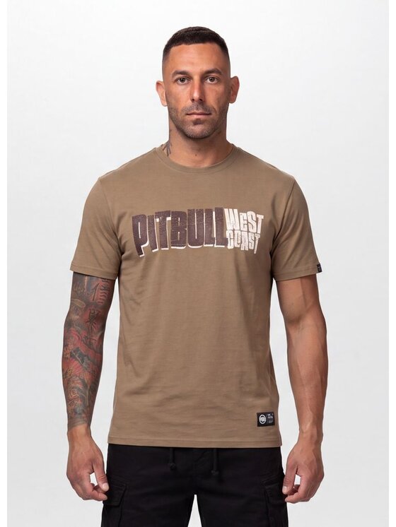 PITBULL PITBULL T-Shirt REBEL BORN Brązowy Regular Fit
