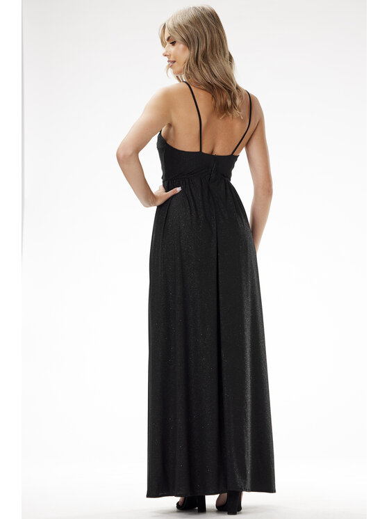 Awama Awama Večerní šaty A696 Černá Basic Fit