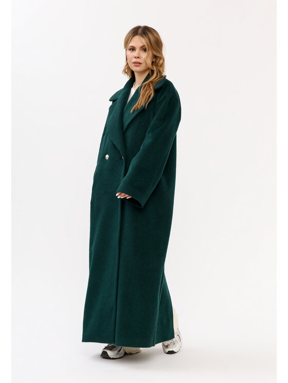 Mirons Mirons Płaszcz zimowy Soft Zielony Oversize
