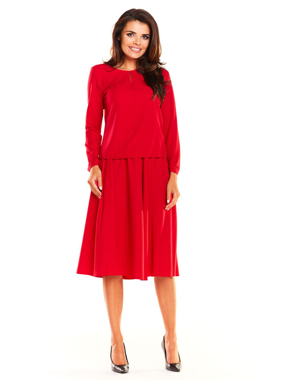 Awama Awama Vestito da giorno A237 Rosso Basic Fit