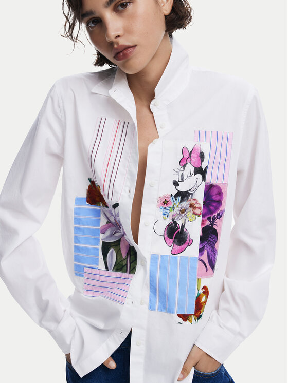 Desigual Desigual Сорочка Flowers Minnie 25SWCW24 Білий Regular Fit