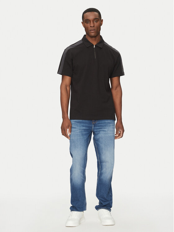 Calvin Klein Jeans Calvin Klein Jeans Polo majica Logo Tape J30J327240 Črna Regular Fit