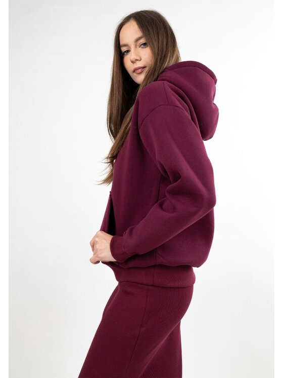 DKaren Sport DKaren Sport Bluza BOseye Bordowy Classic Fit