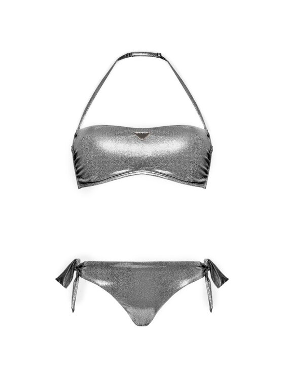 Emporio Armani Costume da bagno Bikini Emporio Armani lycra spalmata Argento