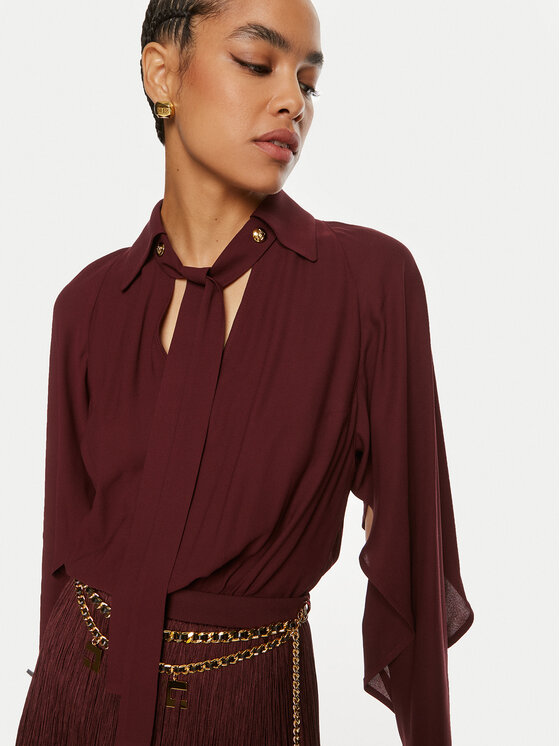 Elisabetta Franchi Elisabetta Franchi Kokteilinė suknelė AB-654-46E2 Vyšninė Regular Fit