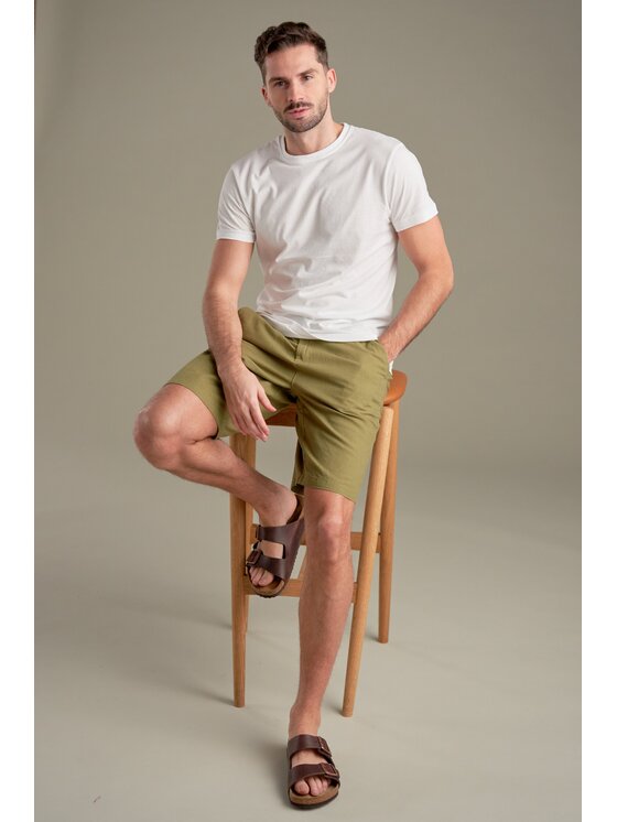 TeeShoppen TeeShoppen Szorty materiałowe 'Basic Collection' Zielony Regular Fit