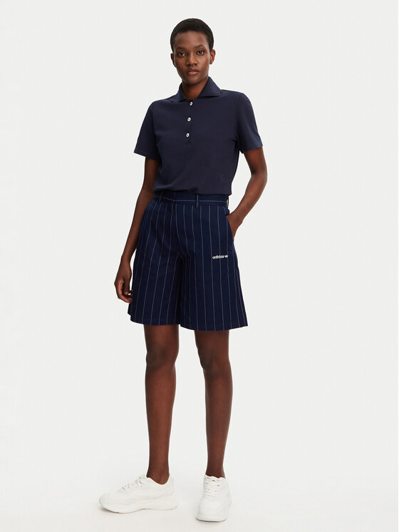adidas adidas Bermude Pinstripe JC7683 Tamnoplava Loose Fit