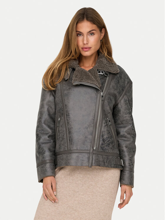 ONLY ONLY Giacca in similpelle Betty 15322044 Marrone Regular Fit