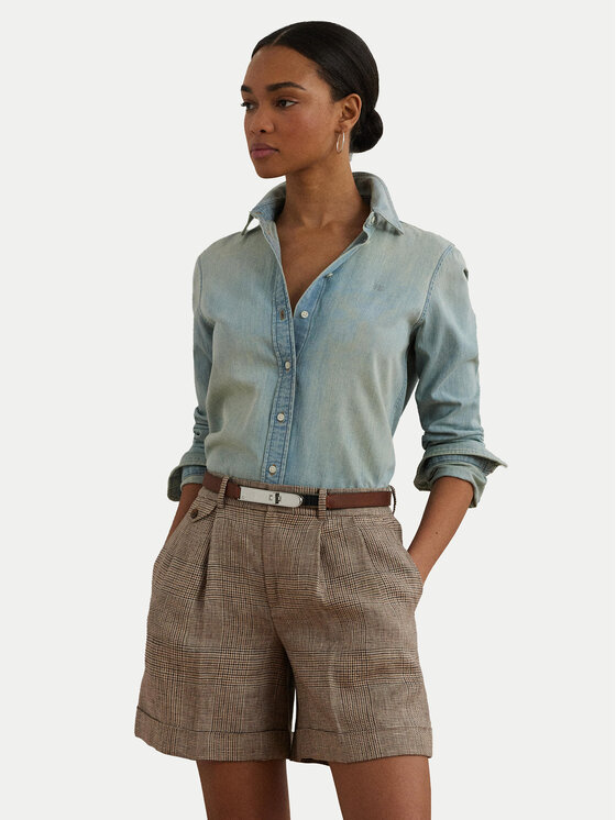 LAUREN RALPH LAUREN džínsová košeľa 200963850001 Modrá Classic Fit