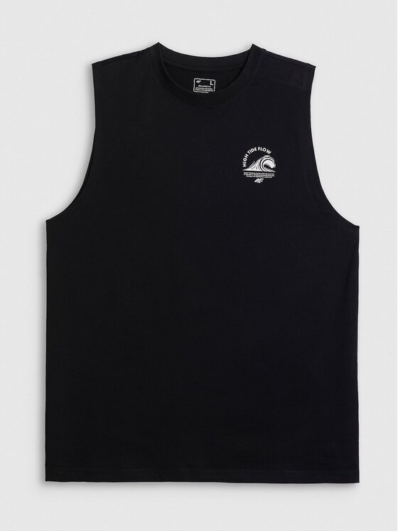 4F 4F Tank top 4FRSS26TSLEM365-20S Czarny Relaxed Fit