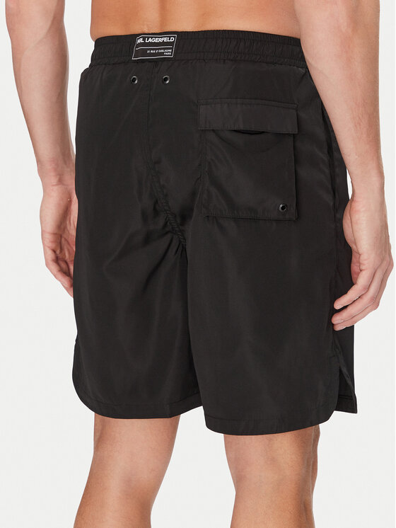 KARL LAGERFELD KARL LAGERFELD Pantaloni scurți pentru înot A1M46009 Negru Regular Fit