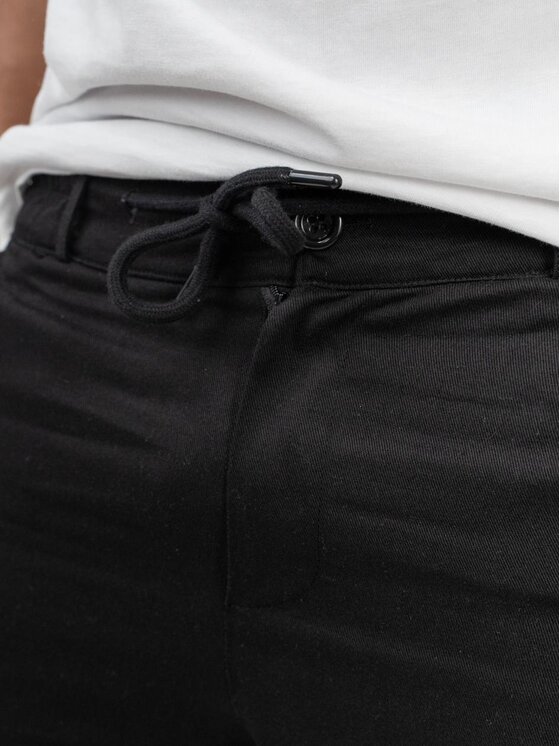 Jigga Wear Jigga Wear Spodnie materiałowe Spodnie Materiałowe Chino Męskie Czarne Jigga Wear Chino M Czarny Regular Fit