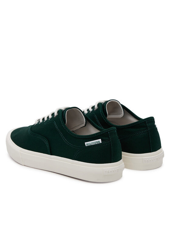 Tommy Hilfiger Tommy Hilfiger Tenisówki Th Hi Vulc Low Oxford Twill FM0FM05400 Zielony