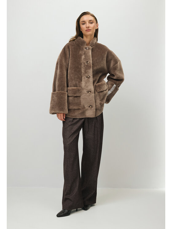 BIZUU BIZUU Futro WINTER WARM FLUFFY FUR Beżowy Standard Fit