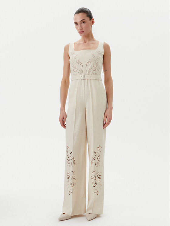 TWINSET TWINSET Salopetă 251TP2163 Bej Straight Fit