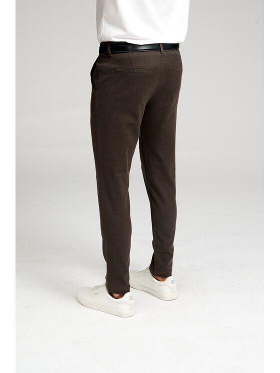 TeeShoppen TeeShoppen Chinosy 'Perform Collection' Brązowy Slim Fit