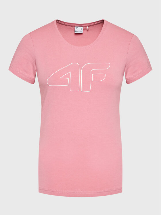 4F 4F T-Shirt H4Z22-TSD353 Różowy Regular Fit