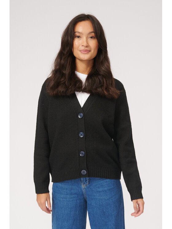 TeeShoppen TeeShoppen Kardigan 'Basic Collection' Czarny Regular Fit