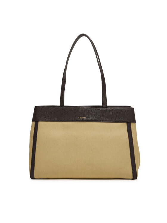 Calvin Klein Calvin Klein Táska Ck Canvas Medium Tote LV04F3503G Bézs