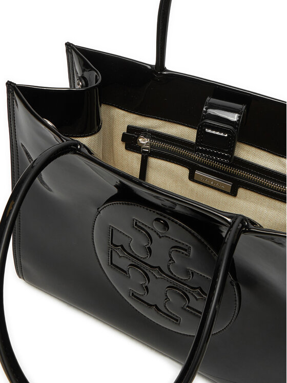 Tory Burch Tory Burch Τσάντα Ella Bio Patent Small Tote 161876 Μαύρο
