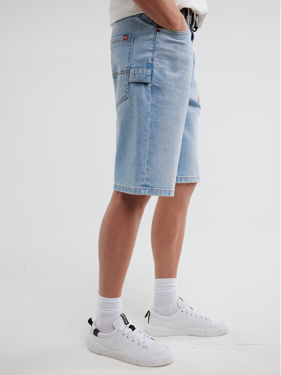 BIG STAR BIG STAR Szorty jeansowe ALEKSY WORKWEAR Niebieski Basic Fit