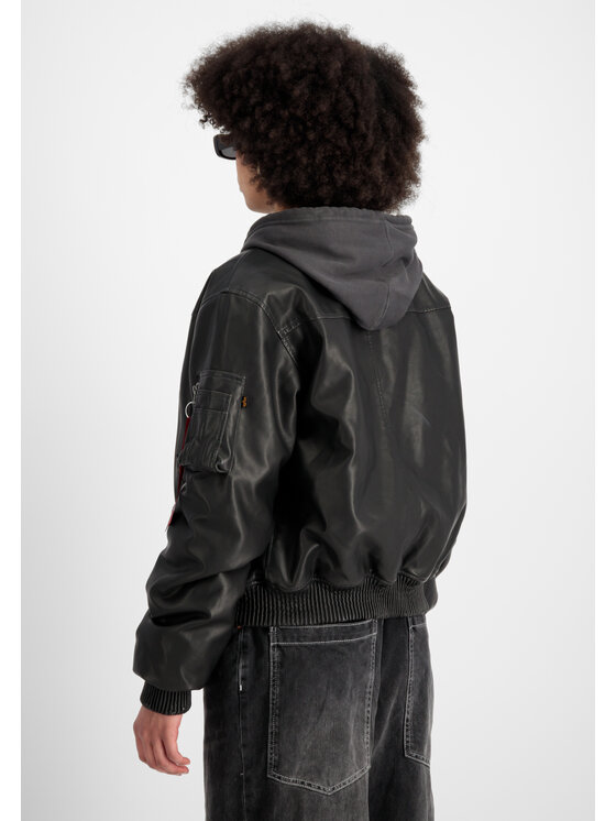 Alpha Industries Alpha Industries Kurtka bomber MA-1 Faux Leather Vintage Bomber Jacket Women Czarny Regular Fit