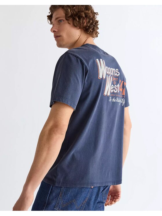 Wrangler Wrangler T-Shirt GRAPHIC TEE Niebieski Relaxed Fit