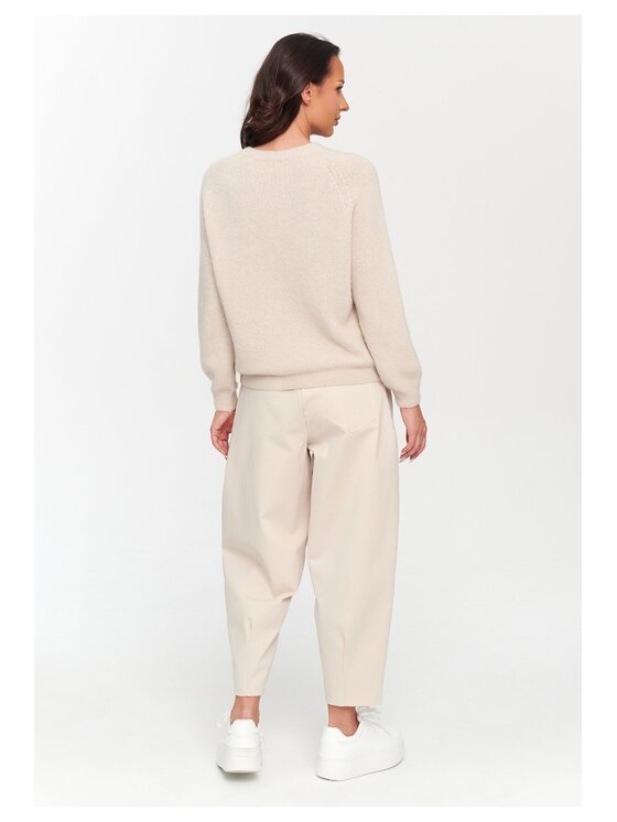 Makadamia Makadamia Spodnie materiałowe C79 Beżowy Loose Fit