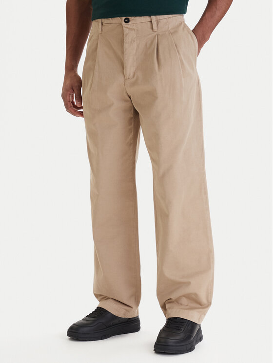 C.P. Company C.P. Company Kalhoty z materiálu 20CMPA136A110458G Béžová Loose Fit