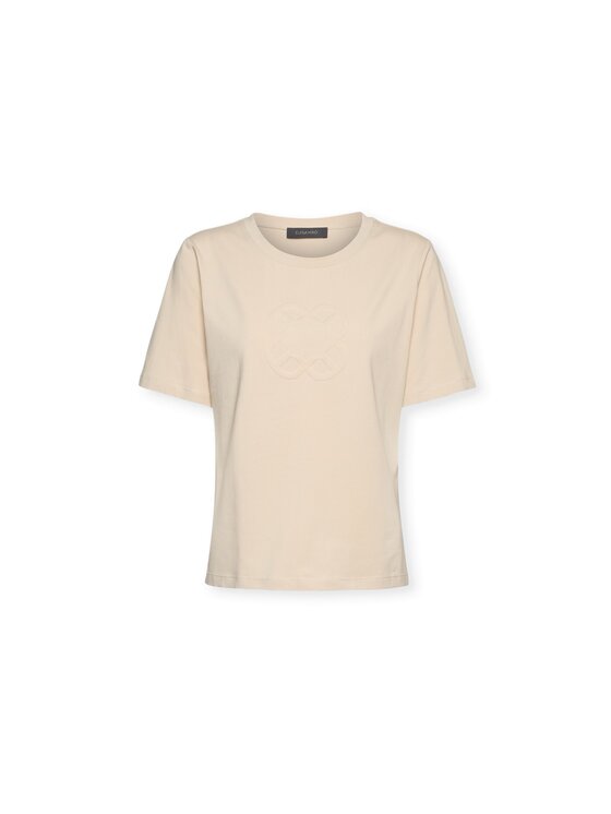 Elena Mirò Elena Mirò T-Shirt G071Z000590N002 Kremowy Slim Fit