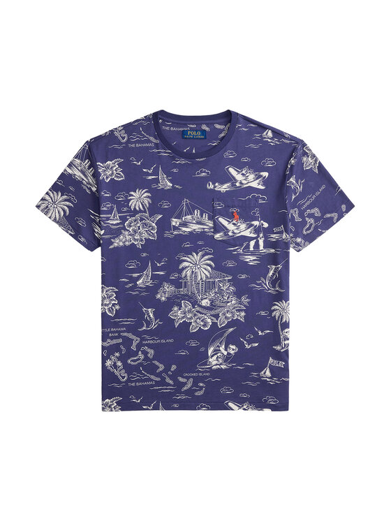 Polo Ralph Lauren Polo Ralph Lauren T-Shirt 710B16619001 Granatowy Slim Fit