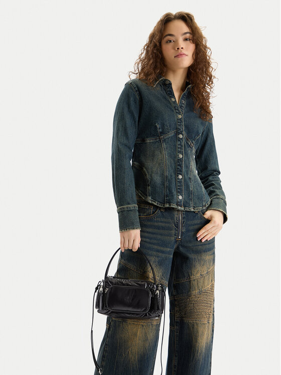 Calvin Klein Calvin Klein Torbica Pocket Shiny Nylon Small Bag LV04F3405G Crna