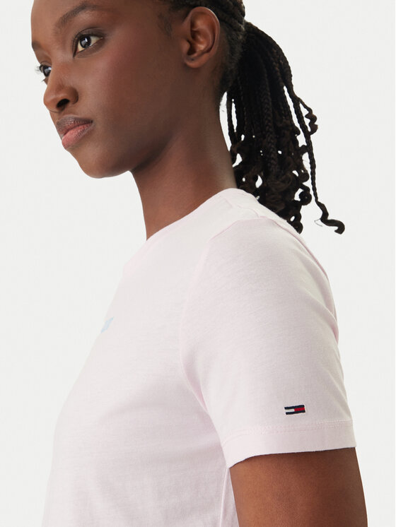 Tommy Jeans Tommy Jeans Marškinėliai DW0DW22277 Rožinė Regular Fit