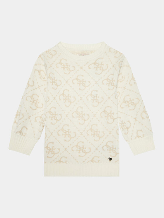 Guess Úpletové šaty K3BK28 Z39N0 Écru Relaxed Fit