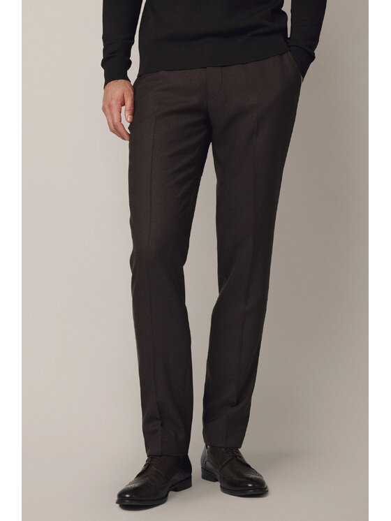 Lancerto Lancerto Spodnie materiałowe Artemio SP073225000013 Brązowy Slim Fit