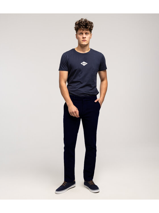 Lee Cooper Lee Cooper Chinosy DREK 4161 Granatowy Straight Fit