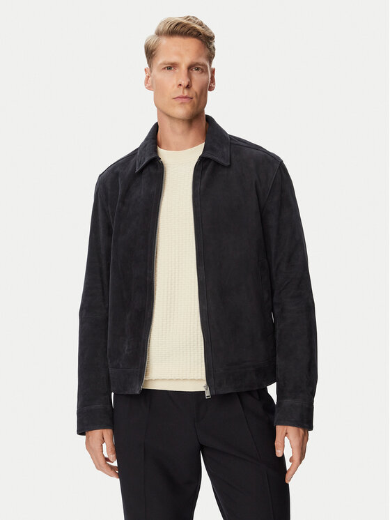 BOSS BOSS Geacă de piele H-Malbano7 50563869 Bleumarin Regular Fit