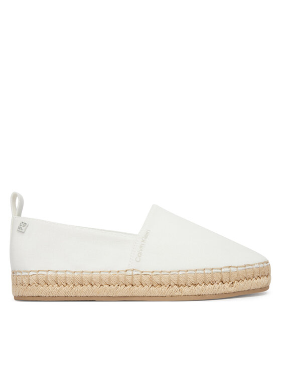 Calvin Klein Calvin Klein Espadrile Oblique Espadrille Canvas HW0HW02931 Alb