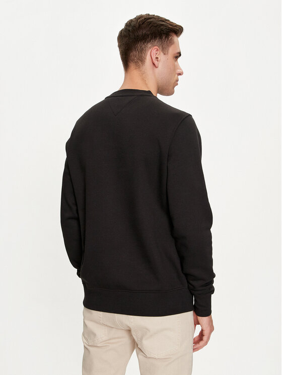 Tommy Hilfiger Tommy Hilfiger Sweatshirt Flag Logo MW0MW32735 Schwarz Regular Fit