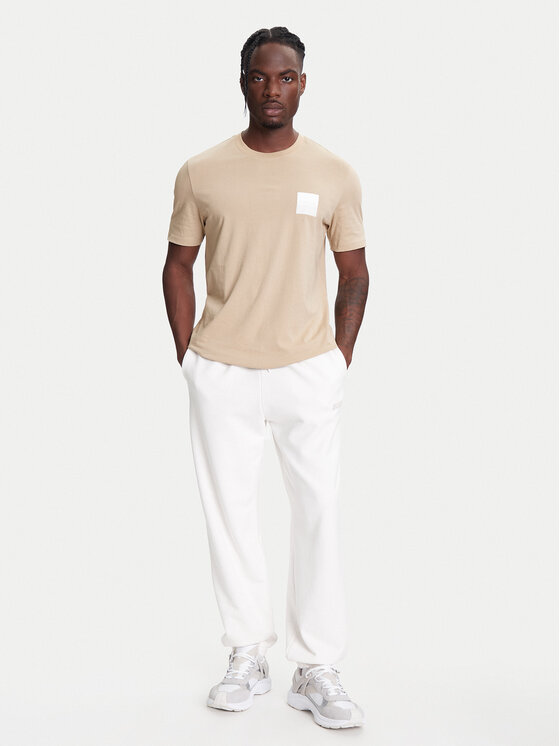 HUGO HUGO Тишърт Dapusi 50544458 Бежов Regular Fit
