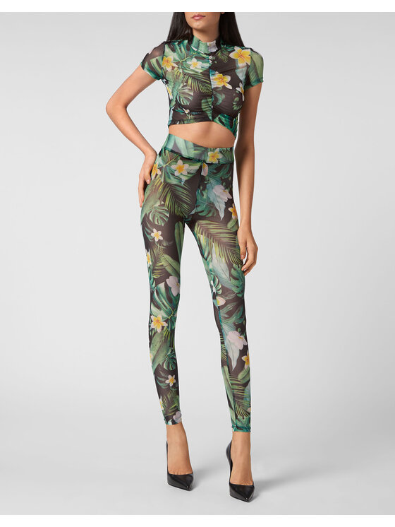 PHILIPP PLEIN PHILIPP PLEIN Legginsy 2335 Zielony Skin Tight Fit
