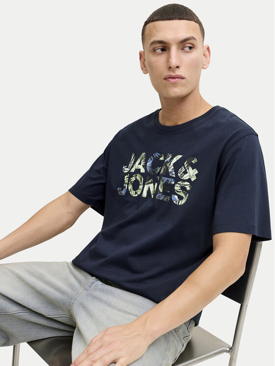Jack & Jones Jack & Jones Футболка Ejeff Logo 12288536 Cиній Regular Fit