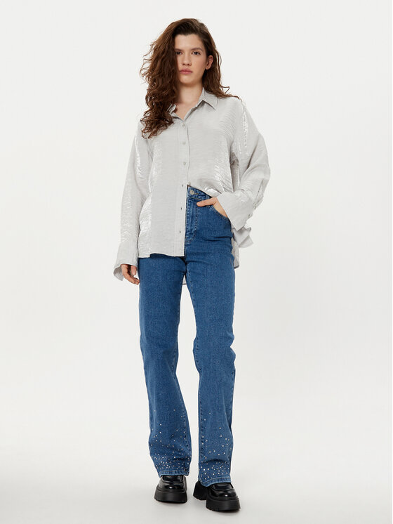 Pieces Pieces Jeansy 17153496 Niebieski Straight Fit