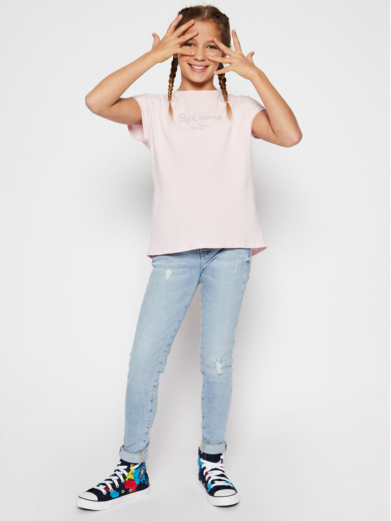 Pepe Jeans Pepe Jeans Tričko Nuria PG502460 Ružová Regular Fit