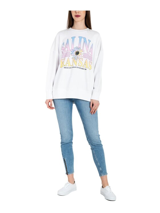 Lee Lee Bluza LQ22SRLJ Biały Loose Fit