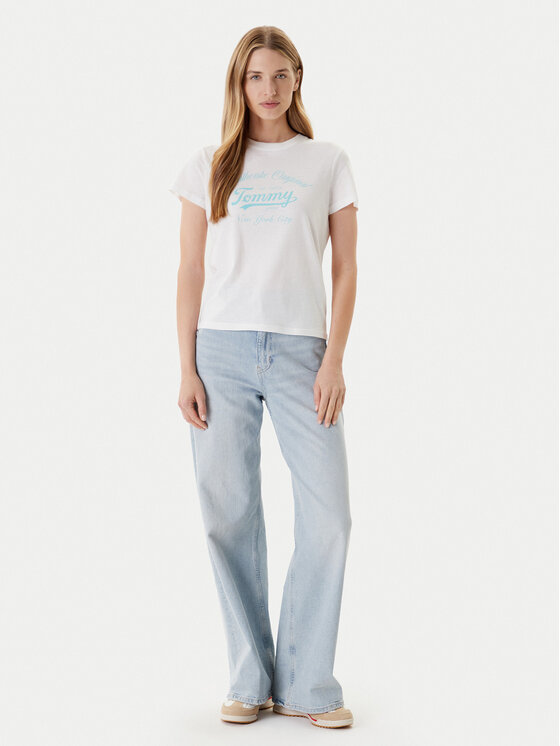 Tommy Jeans Tommy Jeans T-krekls Essential DW0DW21404 Balts Regular Fit