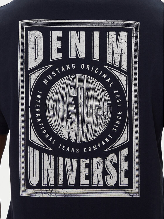 Mustang Mustang T-Shirt Akron 1016869 Dunkelblau Relaxed Fit