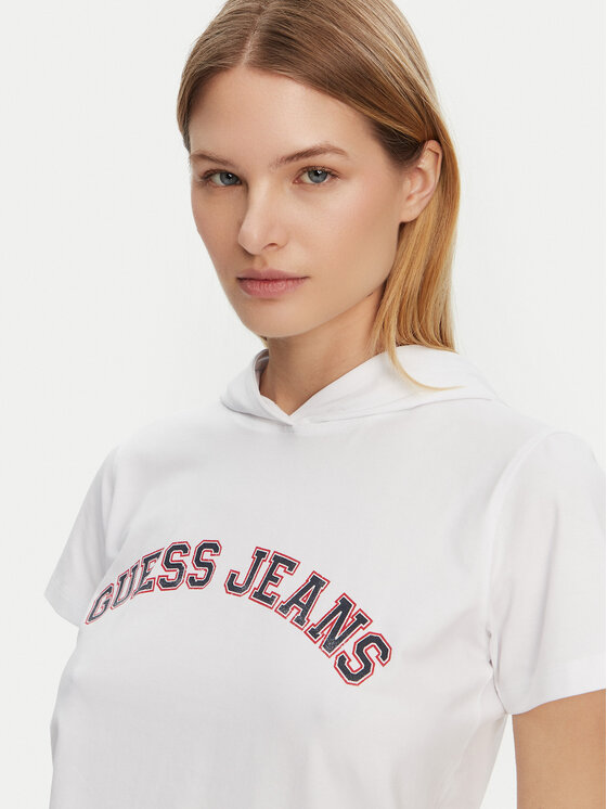 Guess Jeans Guess Jeans T-Shirt W5GP28 J1314 Biały Regular Fit