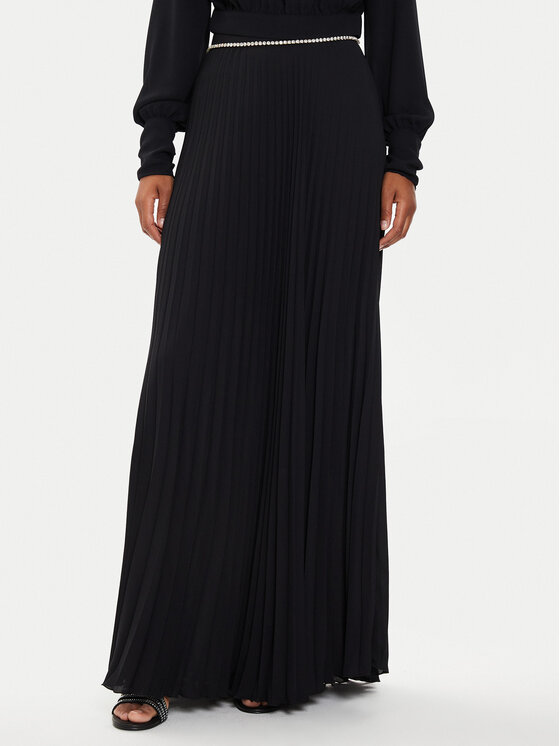 Liu Jo Fustă plisată CA4410 TS055 Negru Regular Fit