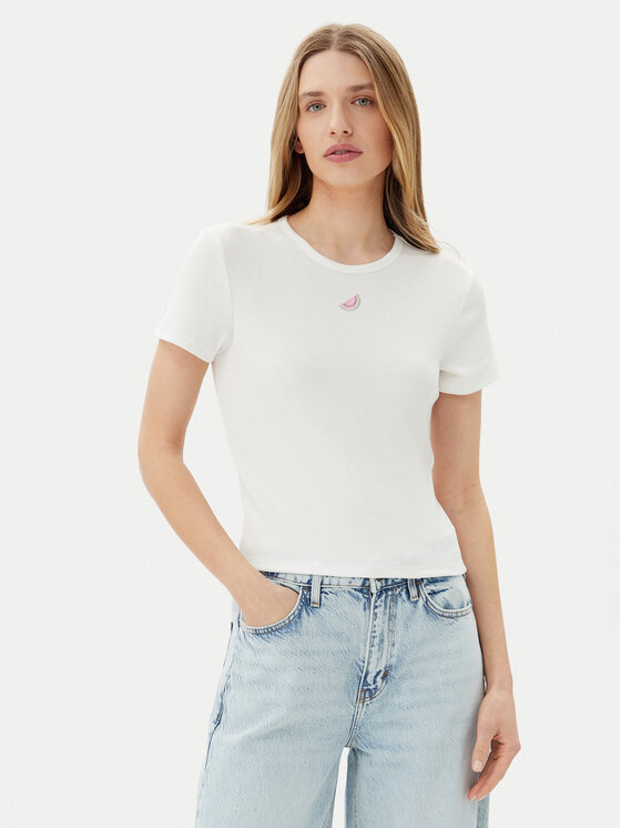 ONLY ONLY T-Shirt Daniella 15350554 Biały Slim Fit